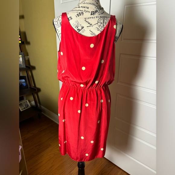 Amanda Uprichard Branston Dress Silk Red with Polka Dots - Picture 2 of 5